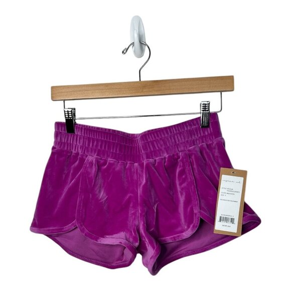 Niyama Sol Pants - Niyama Sol Magenta Velour Snuggle Loungewear Shorts Womens Size Small NWT